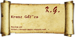 Kresz Géza névjegykártya