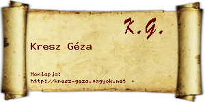 Kresz Géza névjegykártya